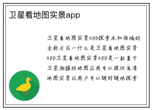 卫星看地图实景app
